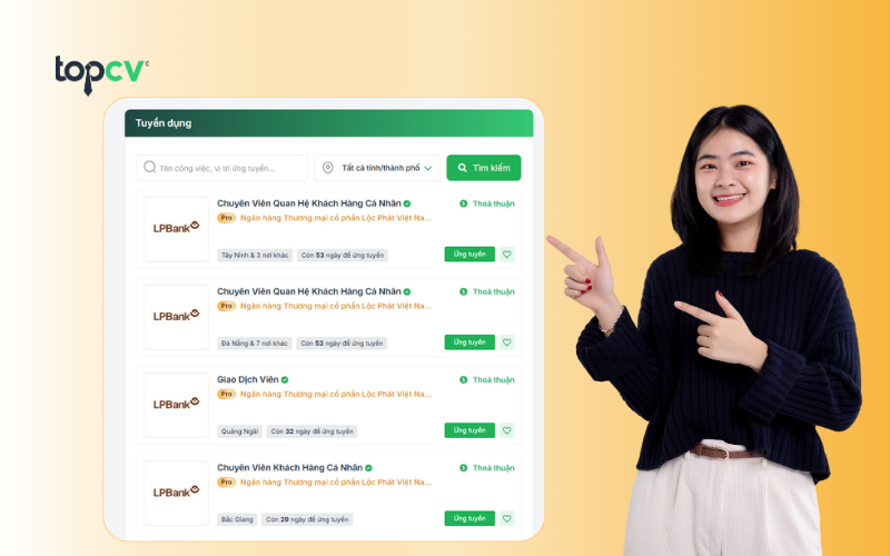 Các tin tuyển dụng của LPBank trên TopCV