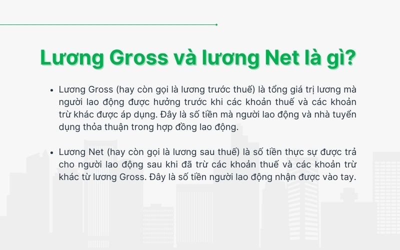 Lương Gross và lương Net là gì?