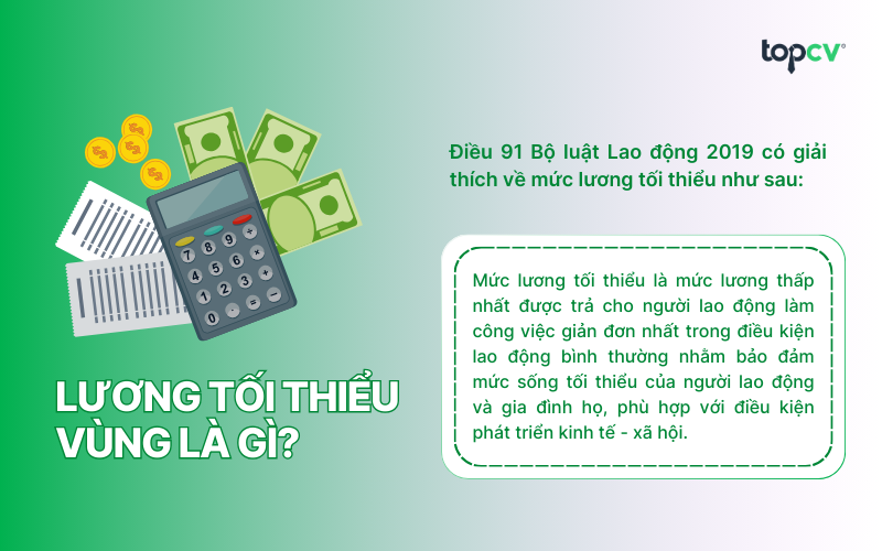 Lương tối thiểu vùng là mức thù lao thấp nhất trả cho người lao động làm công việc đơn giản nhất trong điều kiện lao động bình thường