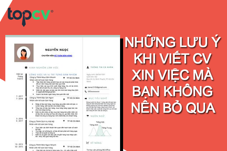 Lưu ý khi viết CV xin việc mà bạn không nên bỏ qua