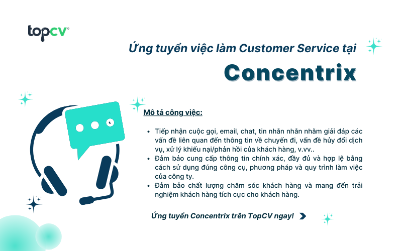 Mô tả công việc của Nhân viên chăm sóc khách hàng tại Concentrix Việt Nam