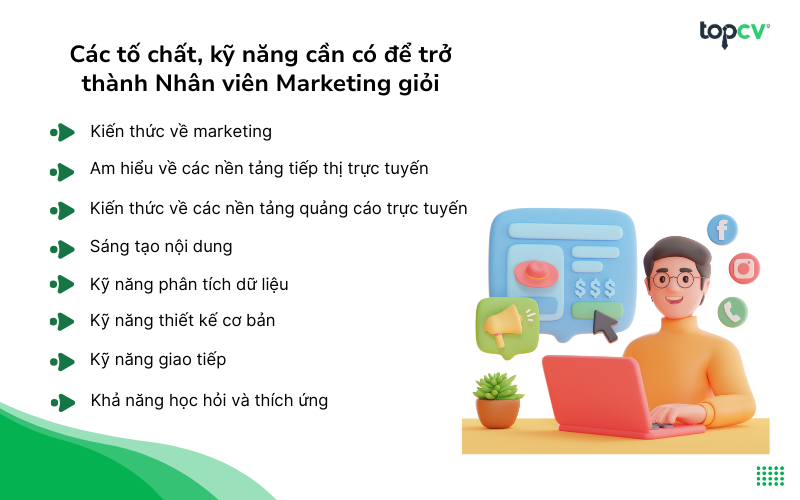 Các tố chất, kỹ năng cần có để trở thành Nhân viên Marketing online giỏi