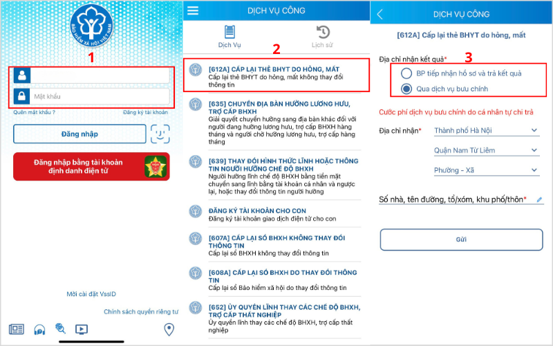 Thủ tục cấp lại thẻ bảo hiểm y tế qua ứng dụng VssID