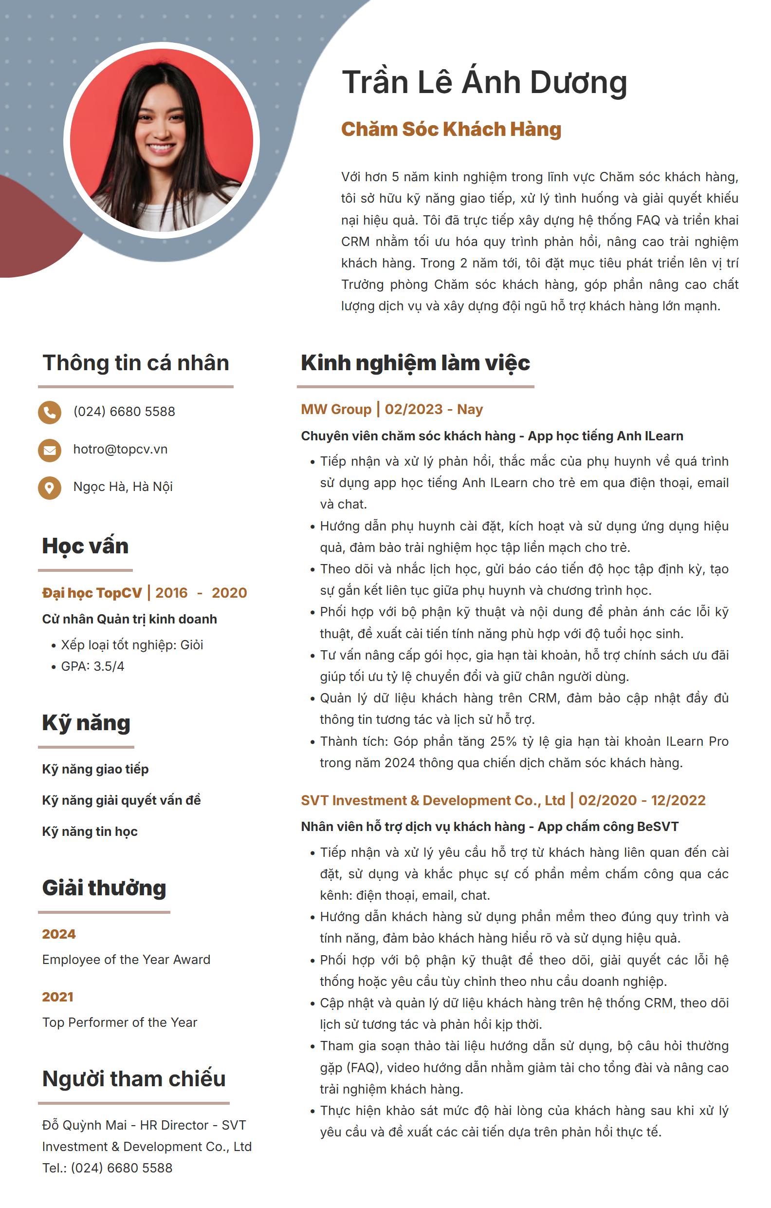 mau cv sang tao