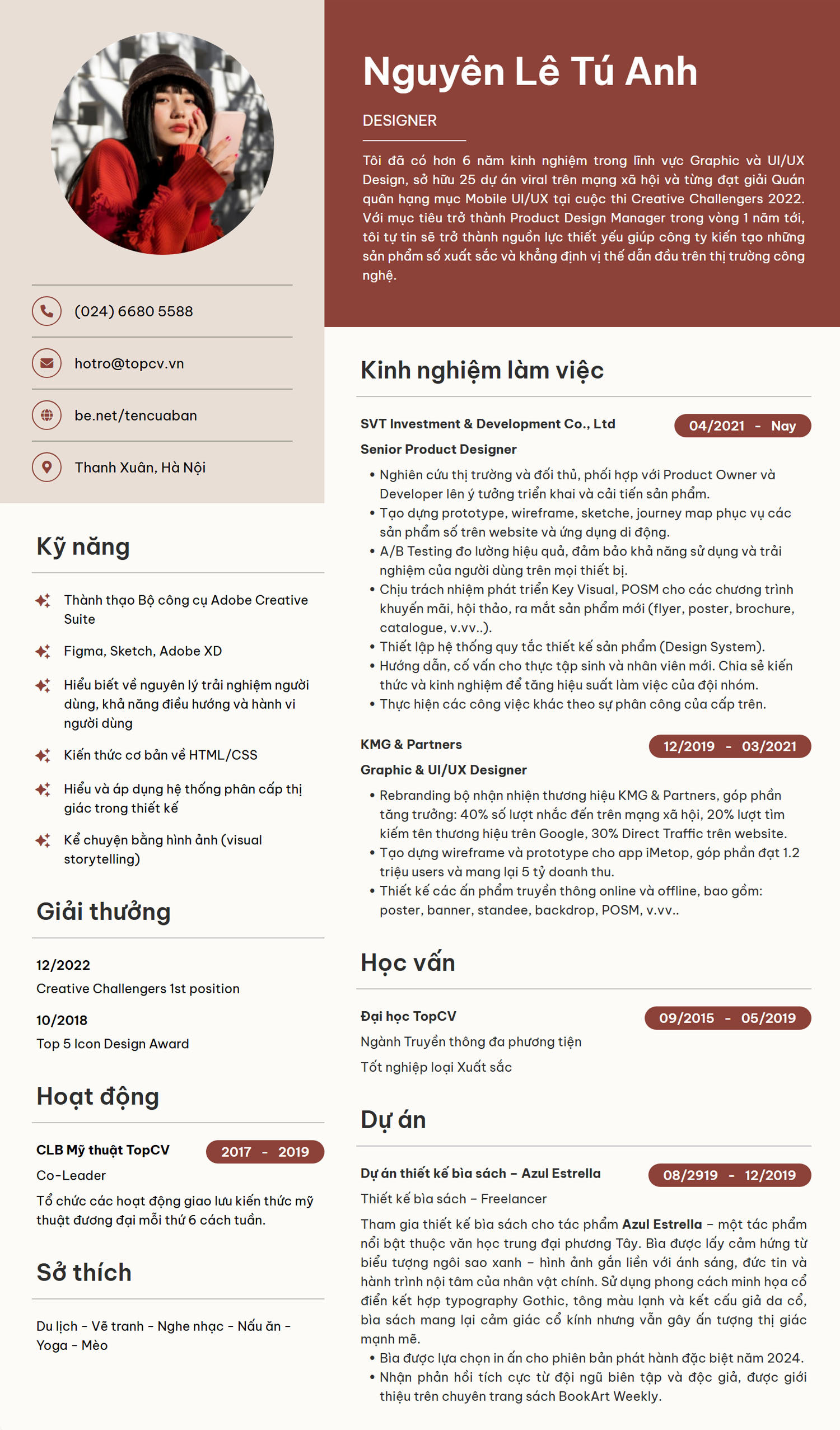 Khám phá mẫu CV Designer sáng tạo tại TopCV