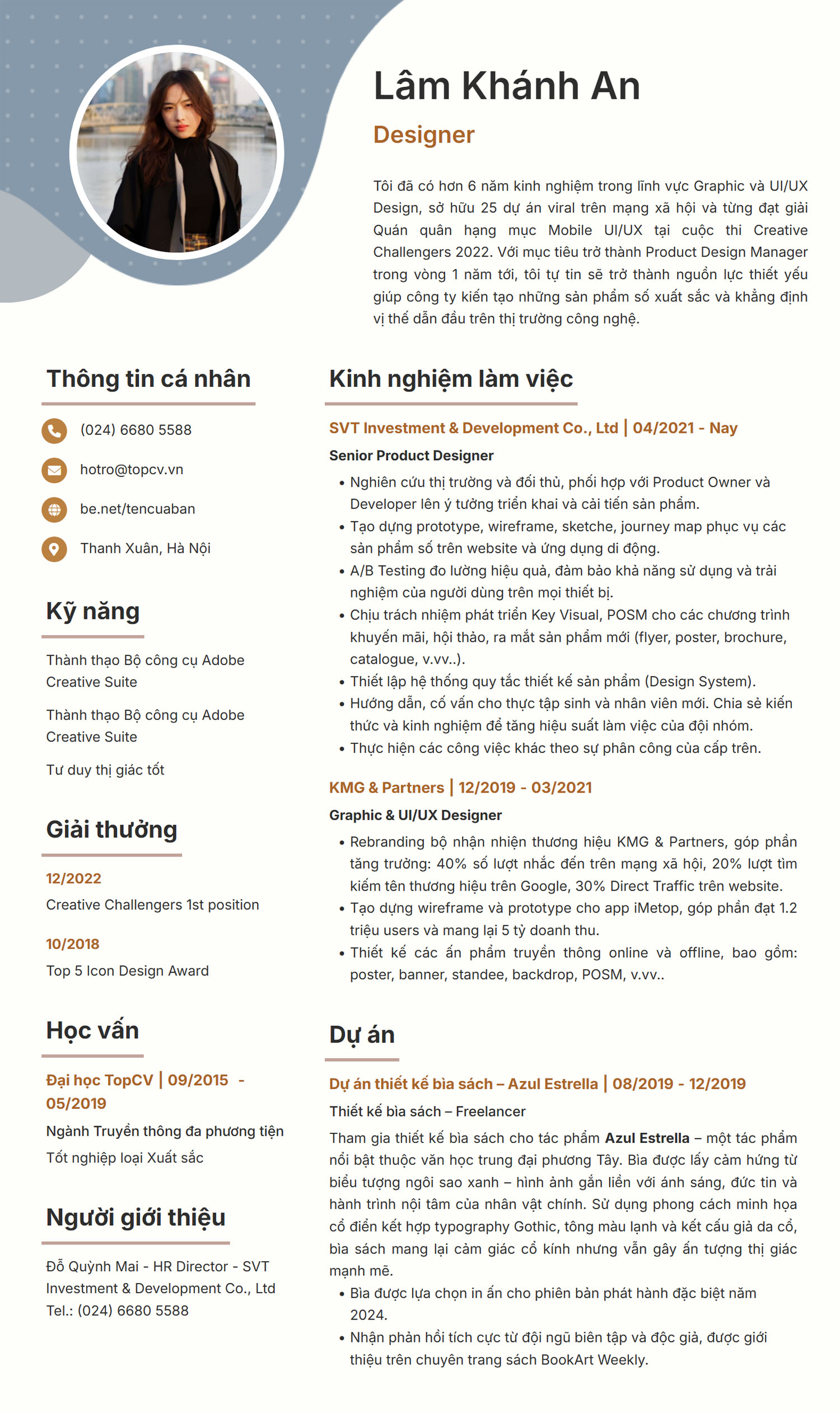 Mẫu CV Designer sáng tạo
