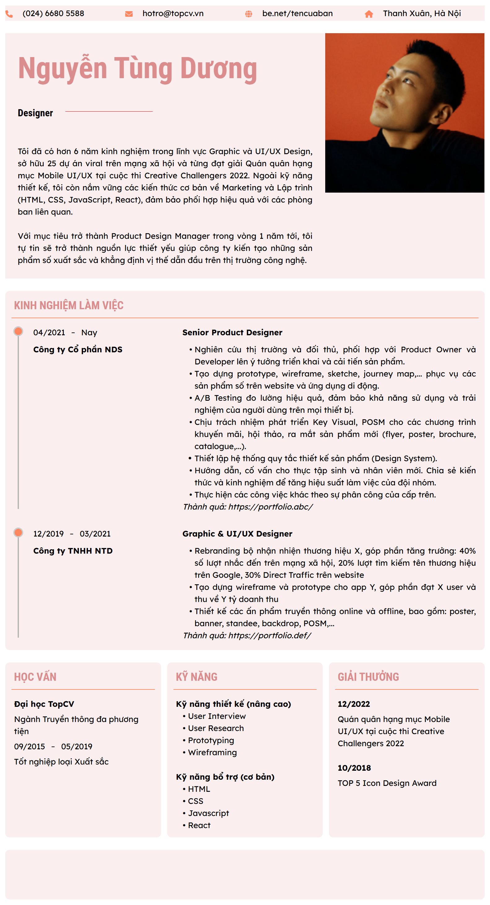 TOP 34 mẫu CV UI/UX Design 2025 - Tiếng Việt
