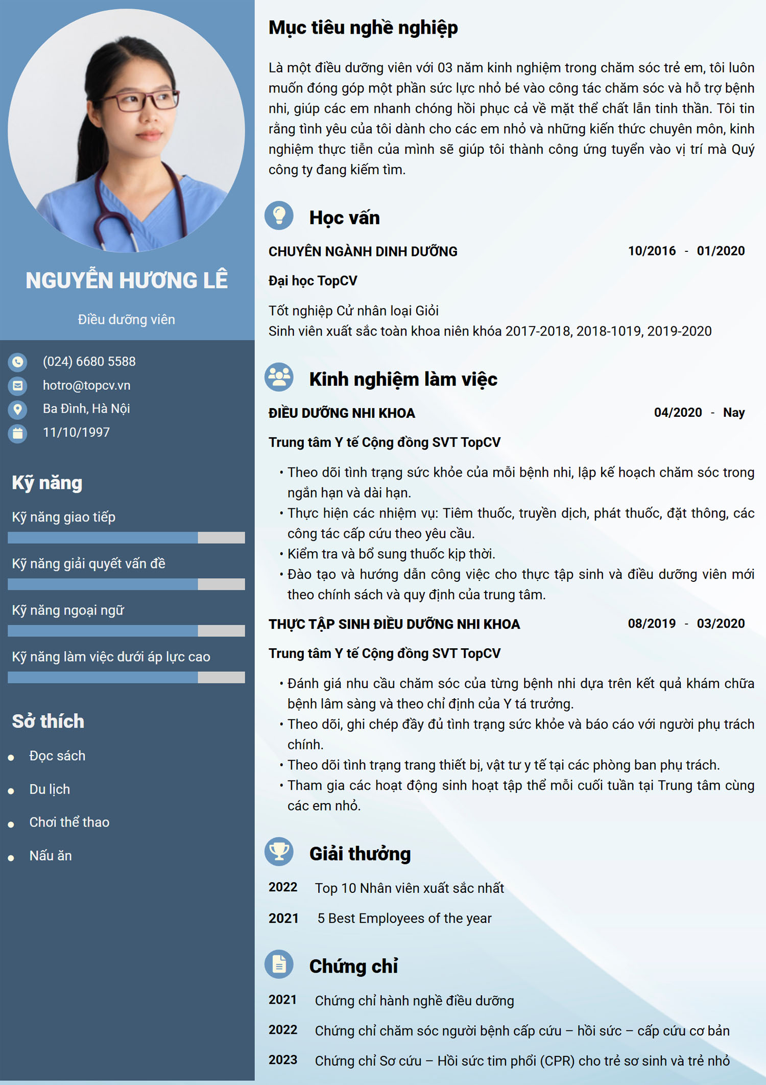 mau cv dieu duong