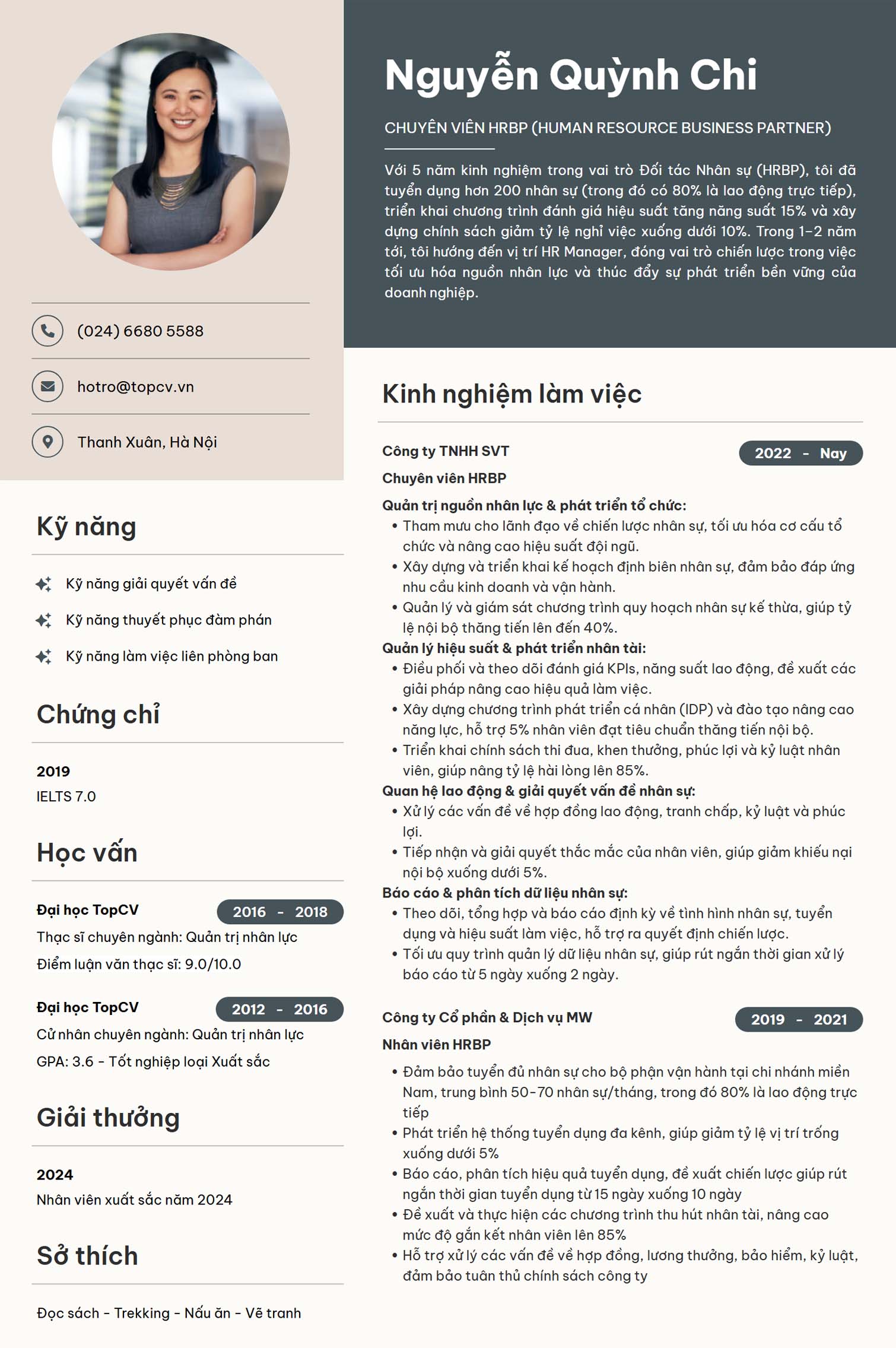 mau cv hrbp