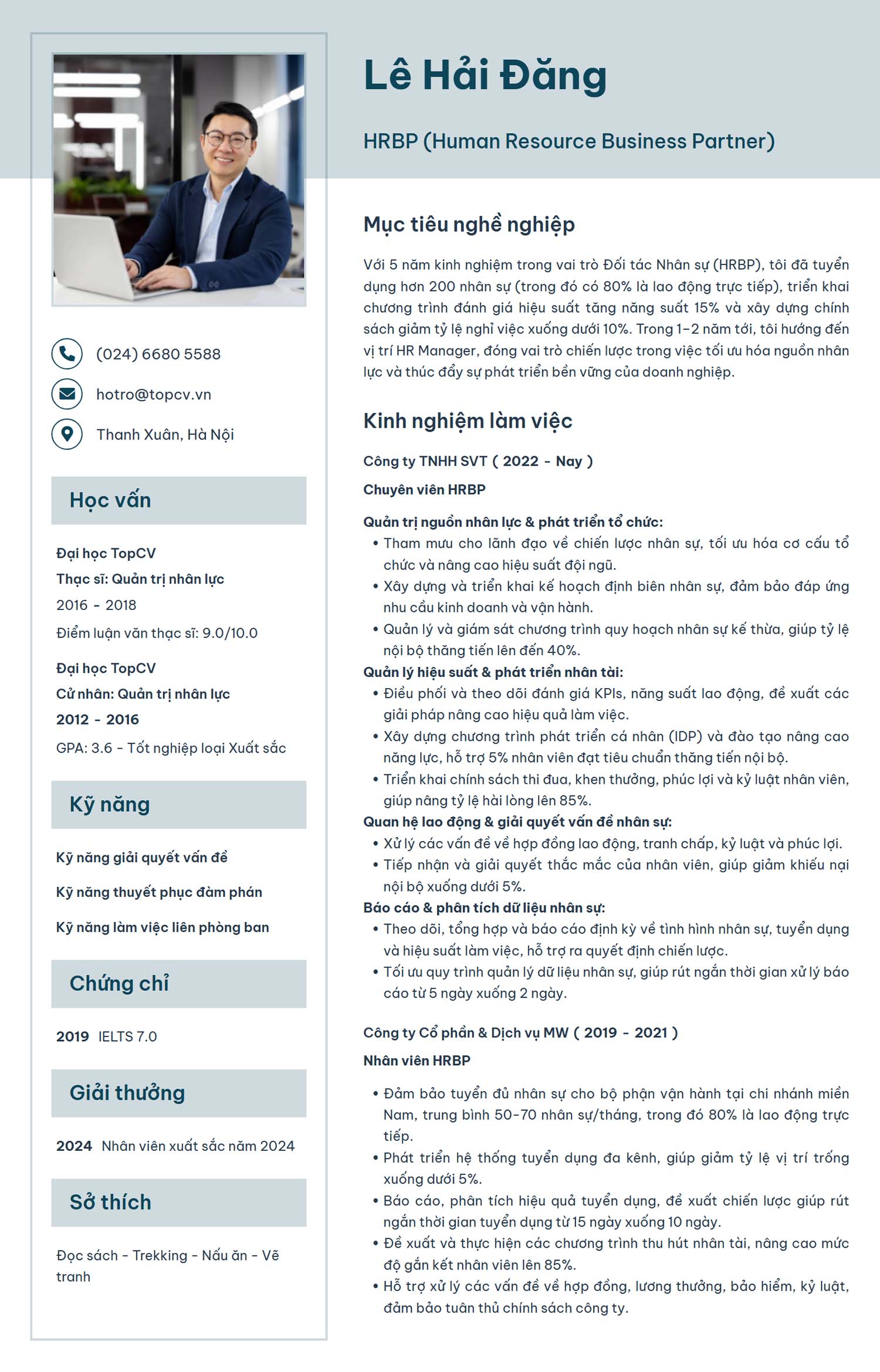 mau cv hrbp