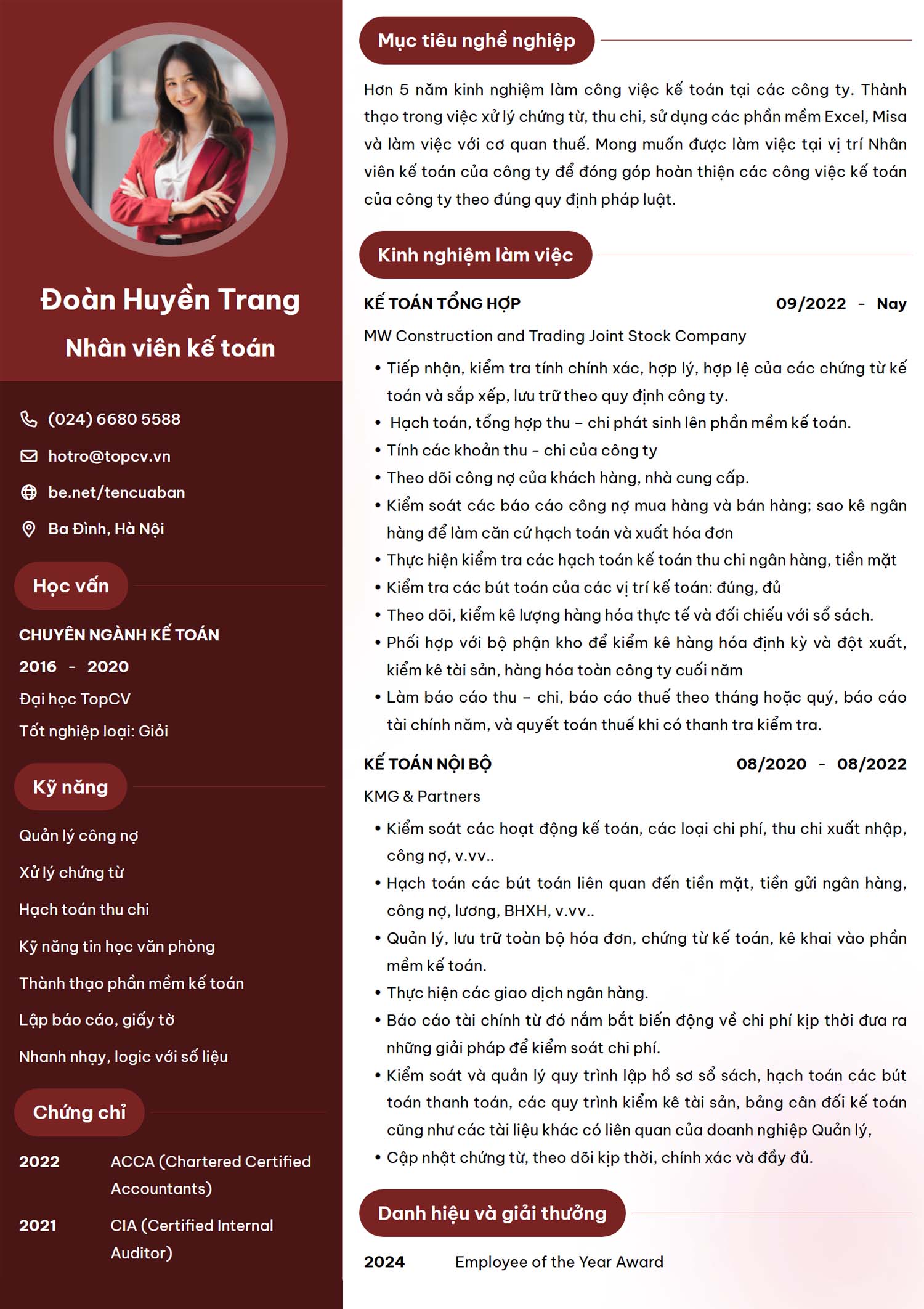cach viet kinh nghiem trong cv xin viec