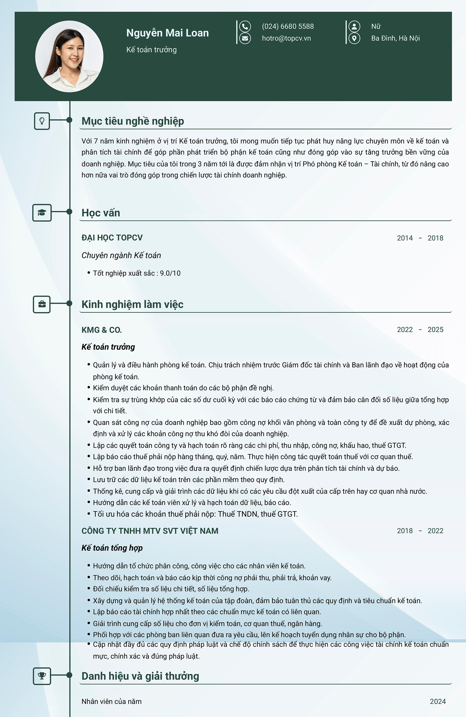 cv xin việc kế toán trưởng