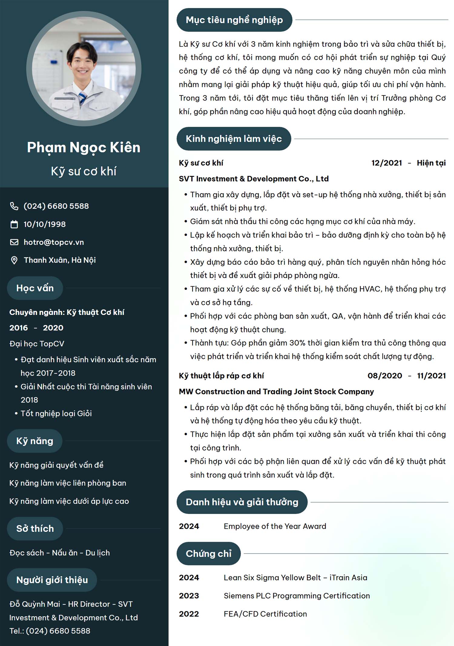 tao cv online don gian