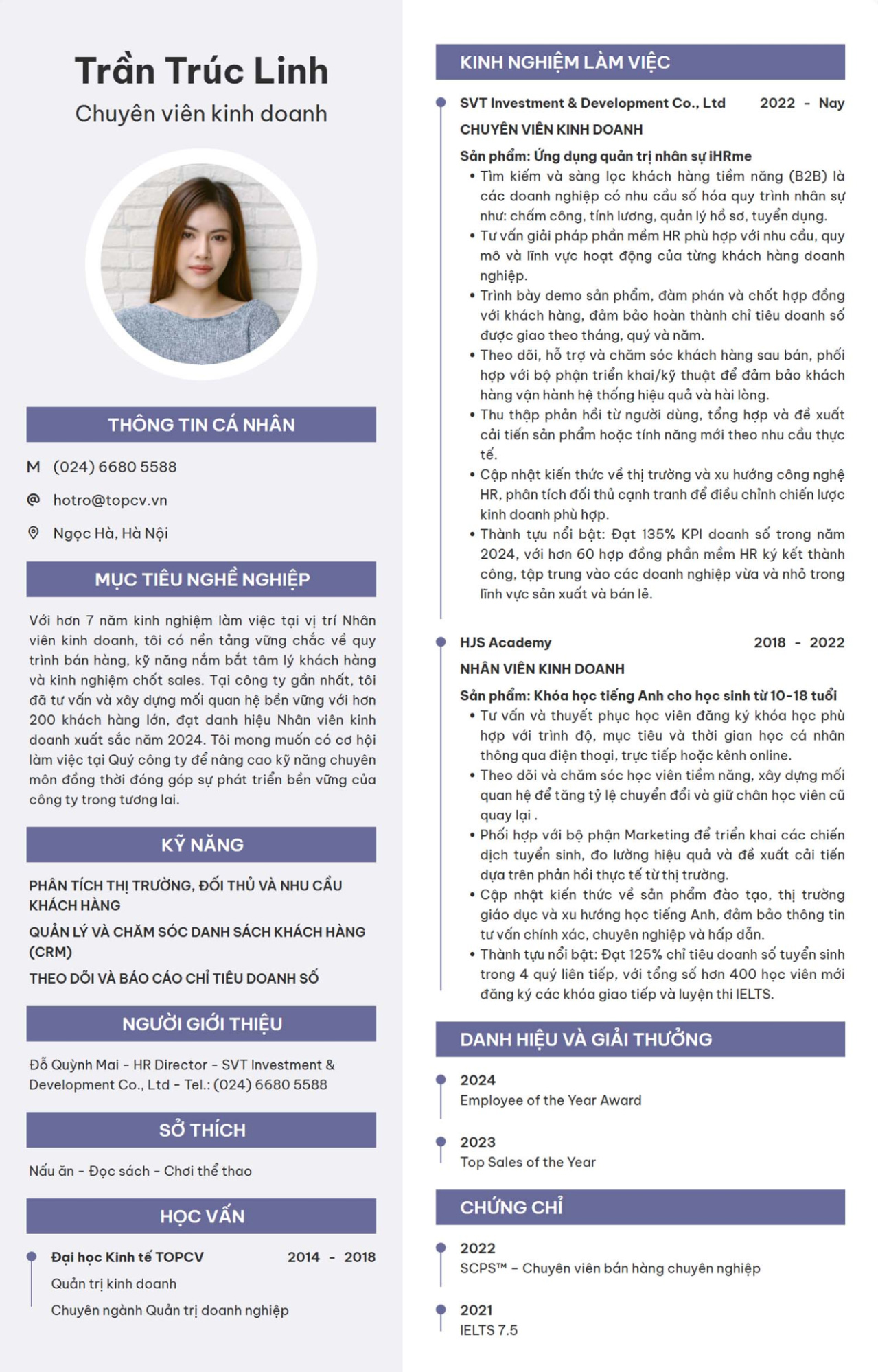 Mẫu CV Chuyên nghiệp