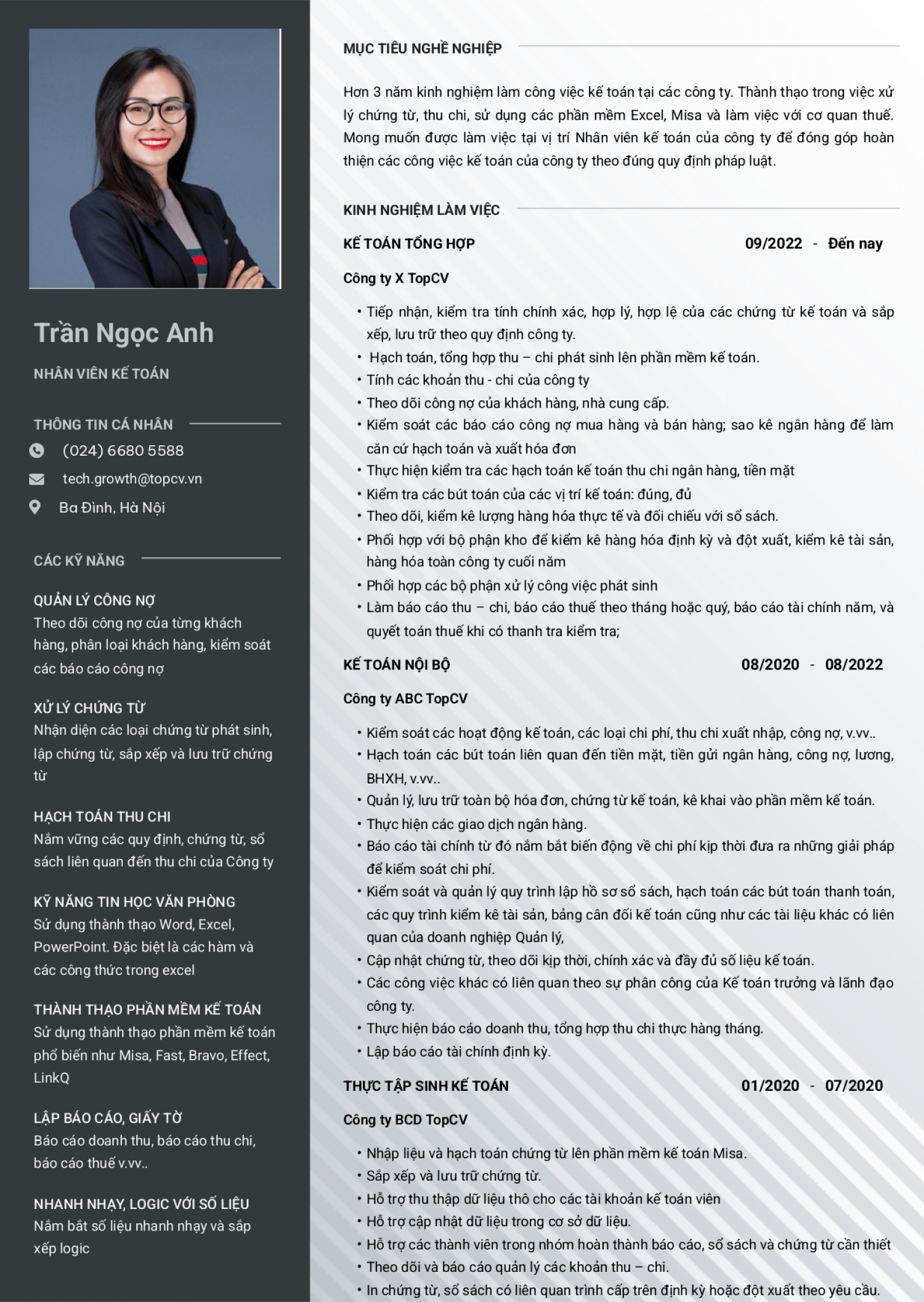 CV Nhân viên Kế toán
