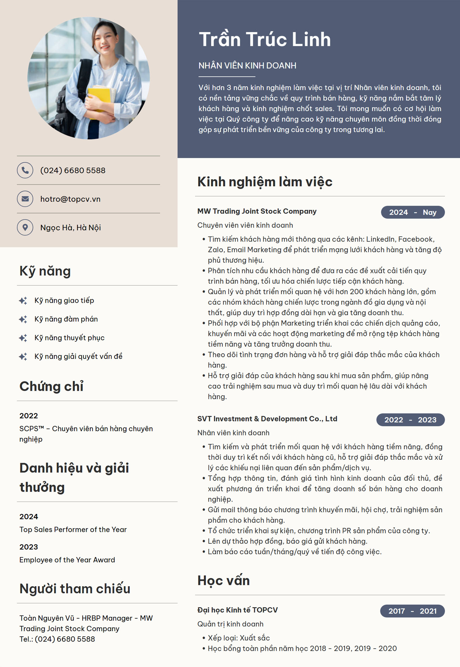 mau cv nhan vien kinh doanh