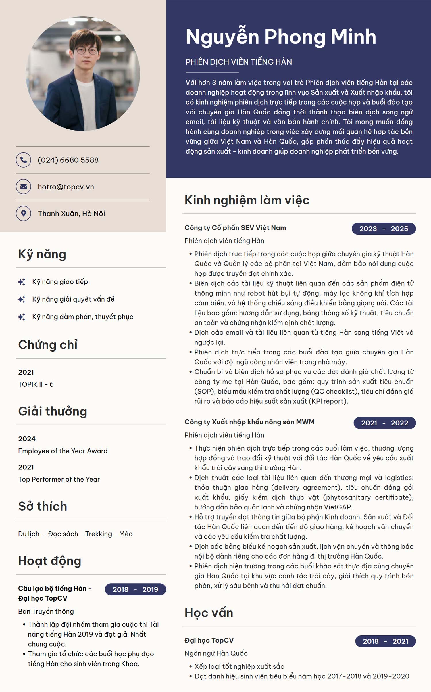 mau cv phien dich tieng han