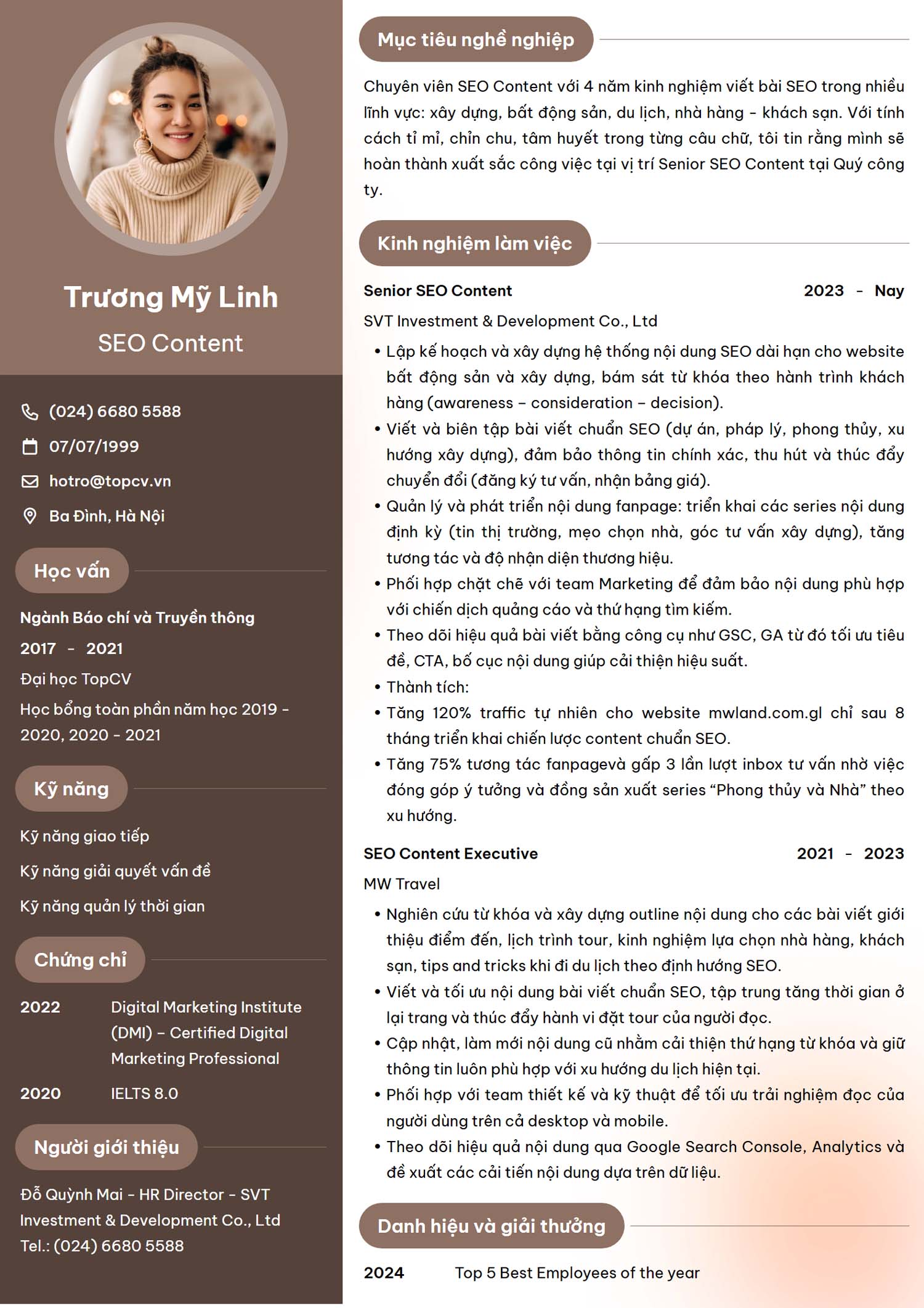 mau cv seo content