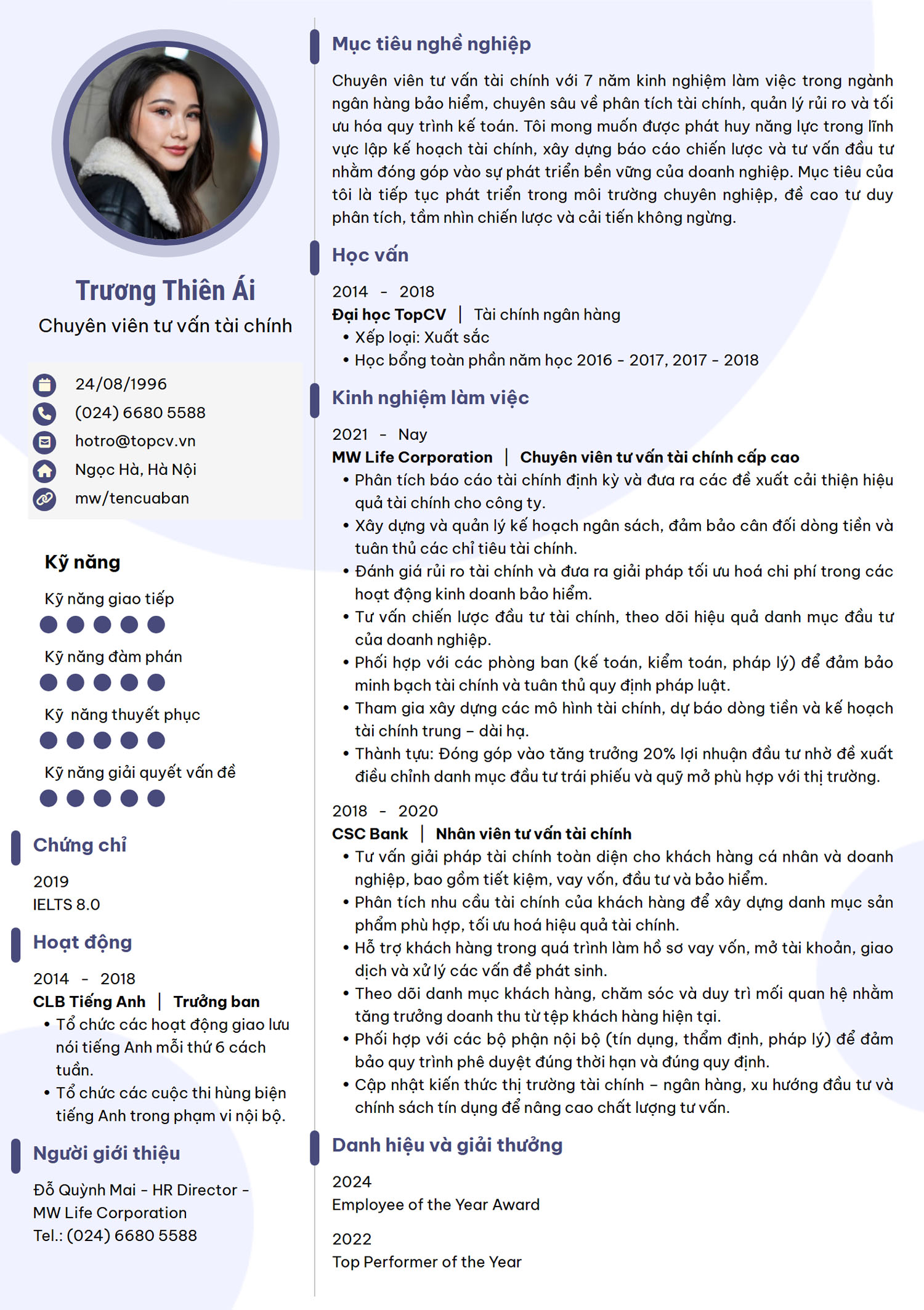 mau cv tu van tai chinh