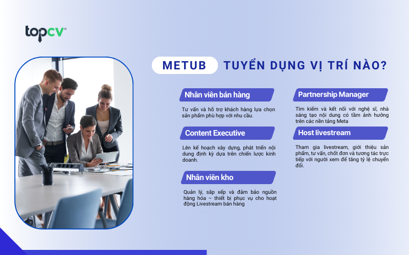 METUB tuyển dụng những vị trí nào?