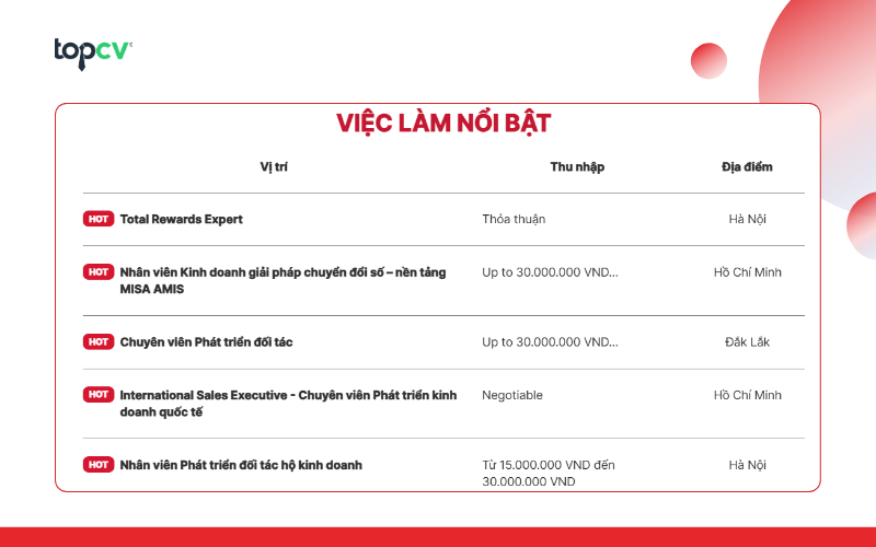 Ứng tuyển thông qua website của MISA