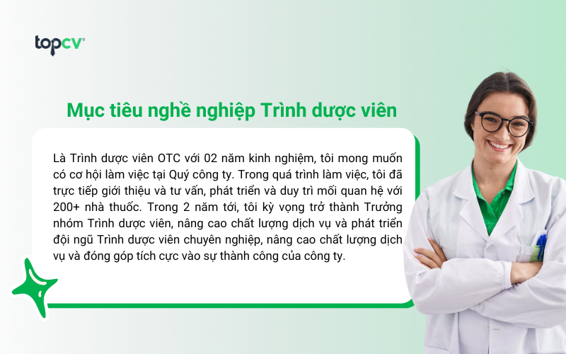 Mẫu mục tiêu nghề nghiệp Trình dược viên OTC đã có kinh nghiệm 1 - 3 năm