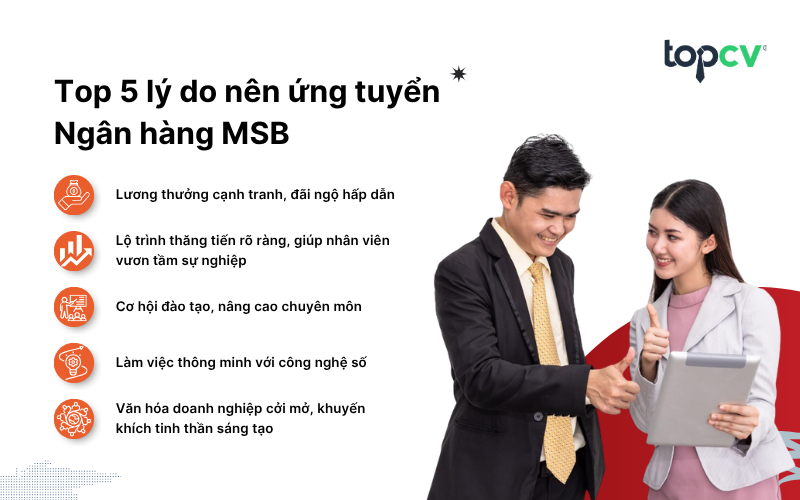 Top 5 lý do nên ứng tuyển vào Ngân hàng MSB