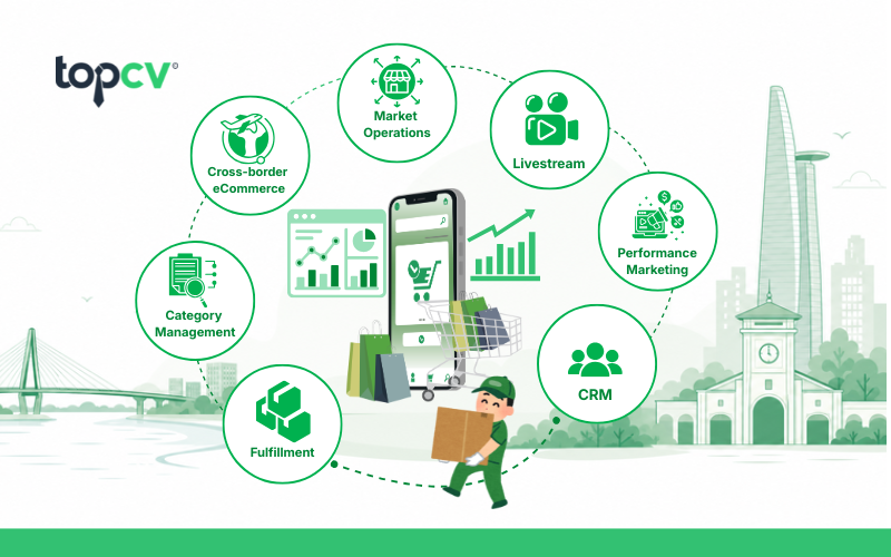 Các lĩnh vực phổ biến trong ngành Thương mại điện tử và Vận hành kinh doanh số tại TP.HCM