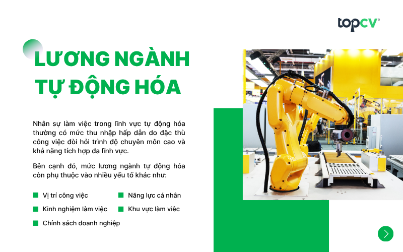 Nhân sự làm việc trong lĩnh vực tự động hóa thường có mức thu nhập hấp dẫn
