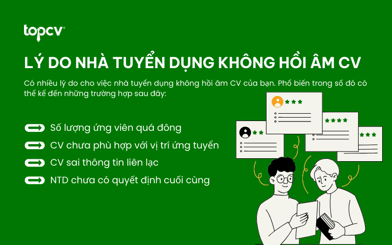 Lý do nhà tuyển dụng không hồi âm CV