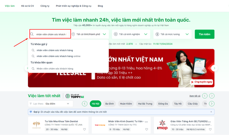 Nhập từ khóa để tìm việc nhanh chóng