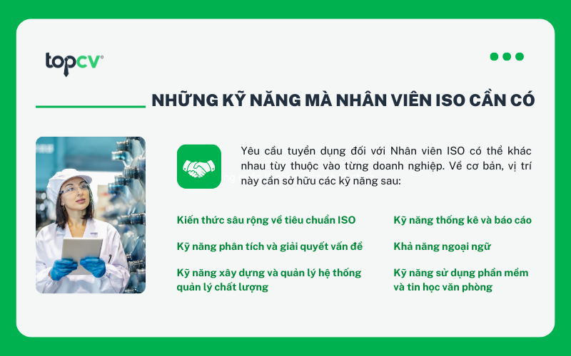 Những kỹ năng mà Nhân viên ISO cần có