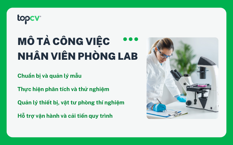 Mô tả công việc của Nhân viên phòng Lab