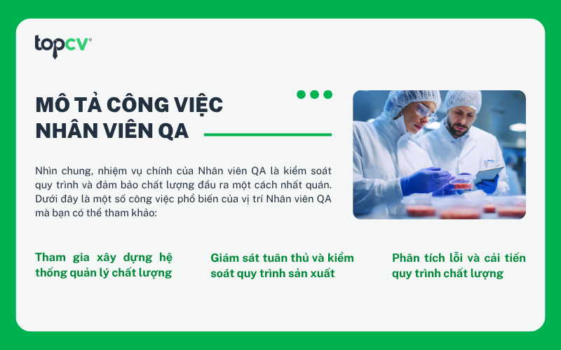 Mô tả công việc Nhân viên QA