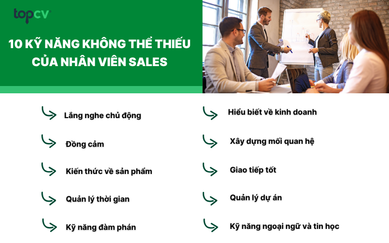 10 kỹ năng không thể thiếu của nhân viên Sales