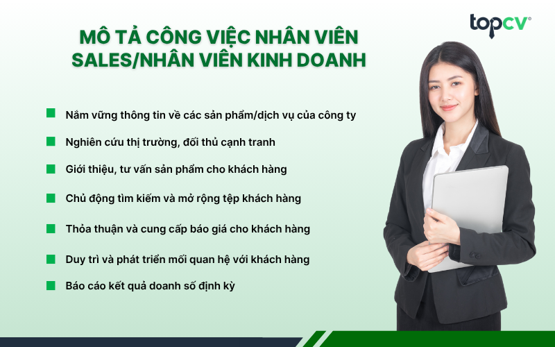 Mô tả công việc nhân viên Sales/Nhân viên kinh doanh