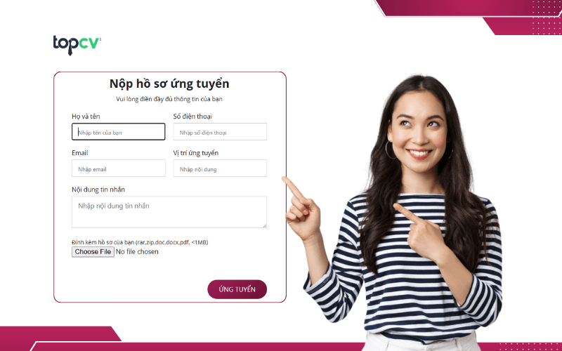 Ứng tuyển qua Website của Novaon