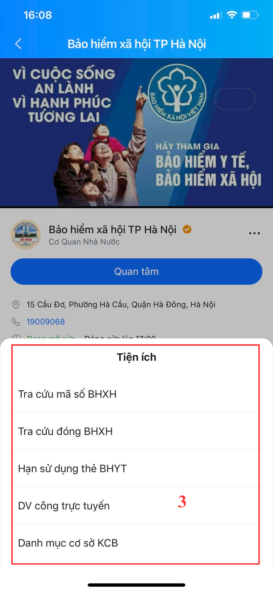 Bước ba để tra cứu Bảo hiểm xã hội thông qua ứng dụng Zalo