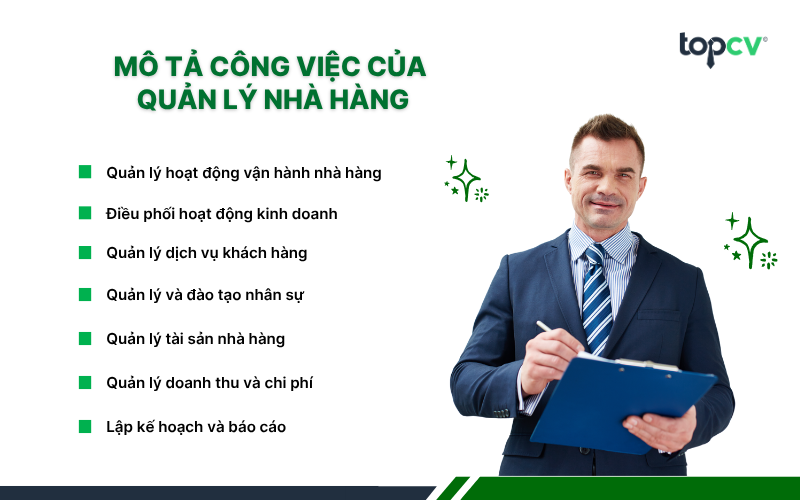 Mô tả công việc Quản lý nhà hàng