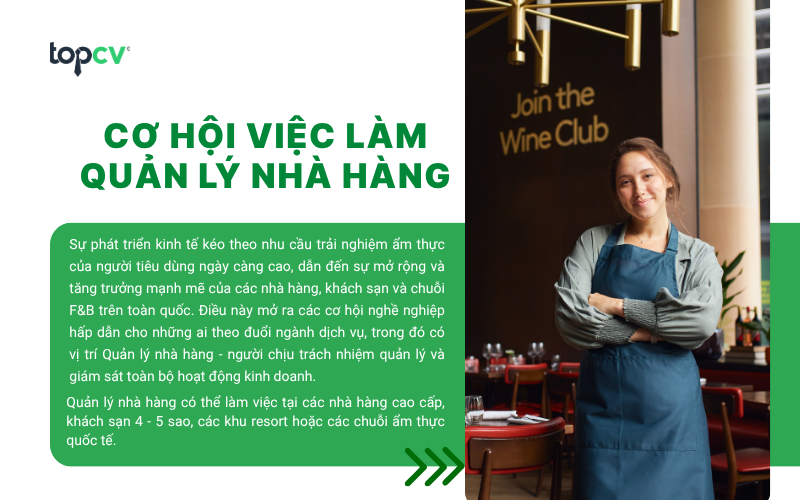 Cơ hội việc làm Quản lý nhà hàng hiện nay