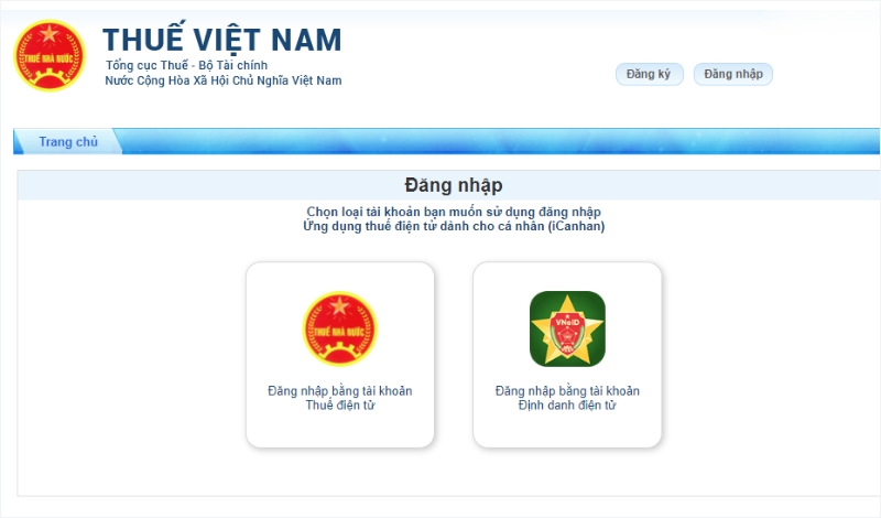 Truy cập Website Thuế Việt Nam của Tổng cục Thuế