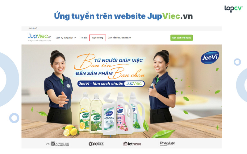 Truy cập Website chính thức của JupViec