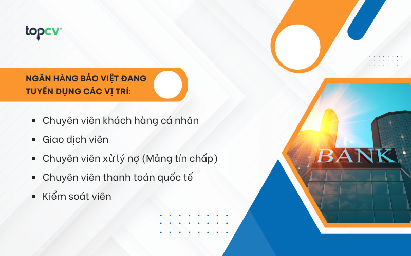 Các vị trí ngân hàng Bảo Việt đang tuyển dụng