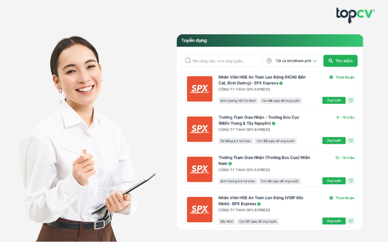 Ứng tuyển việc làm SPX Express qua nền tảng tuyển dụng TopCV