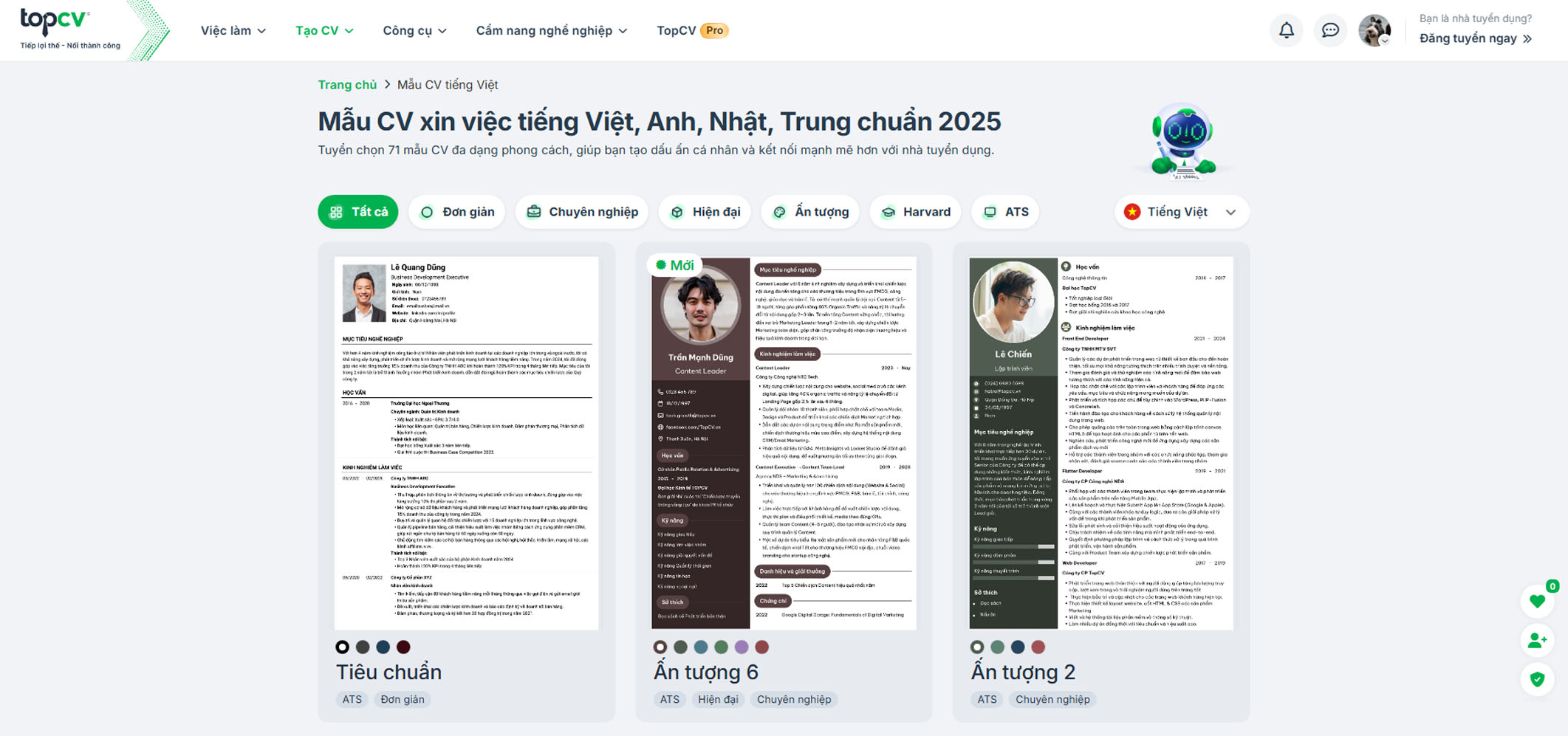 tao cv online mien phi