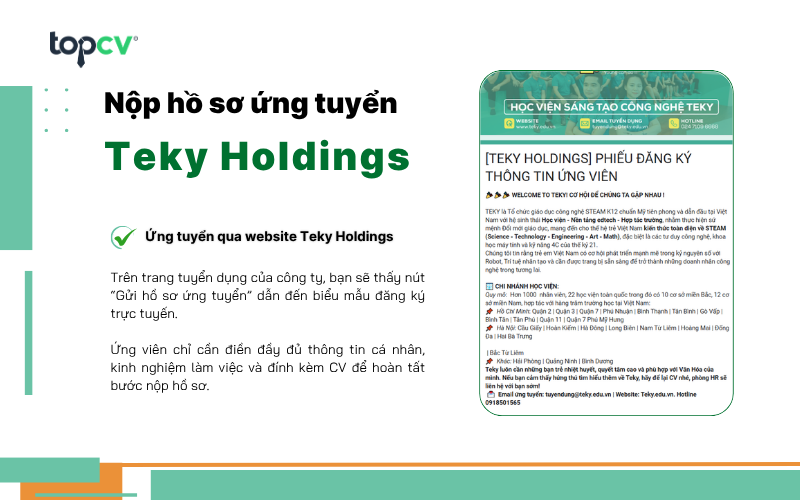 Cách nộp hồ sơ ứng tuyển Teky Holdings