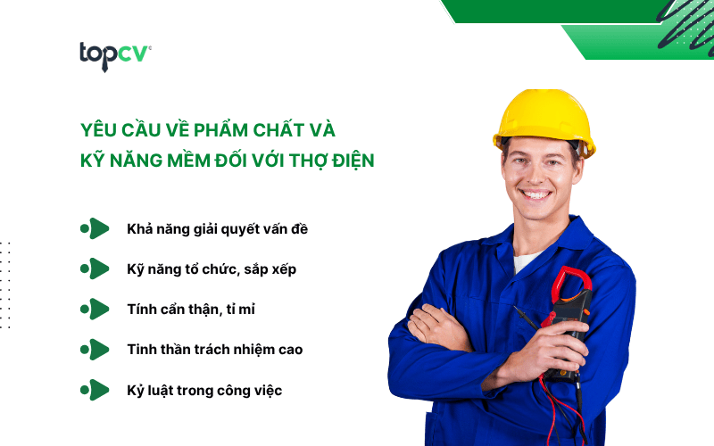 Yêu cầu về phẩm chất và kỹ năng mềm đối với Thợ điện
