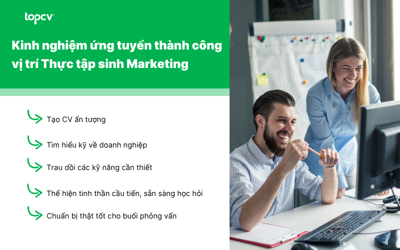 Kinh nghiệm ứng tuyển thành công vị trí Thực tập sinh Marketing