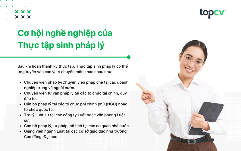 Cơ hội nghề nghiệp của Thực tập sinh pháp lý