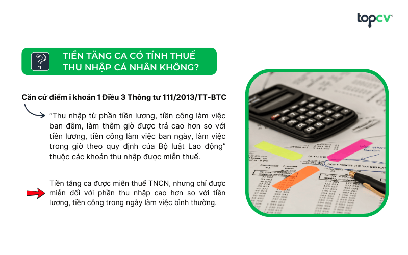 Giải đáp “tiền tăng ca có tính thuế TNCN không”